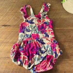 Little bum bums bamboo romper onesie floral 18-24 m